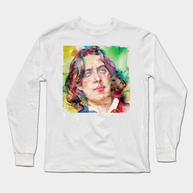 OSCAR WILDE watercolor portrait .14 Long Sleeve T-Shirt by lautir